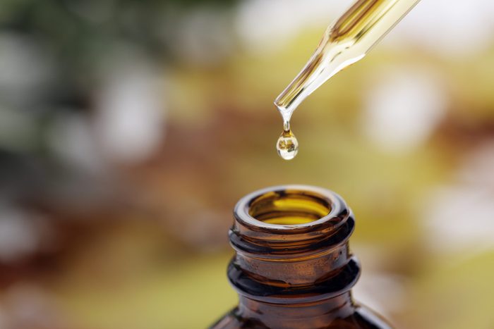 essential oil bottle close up