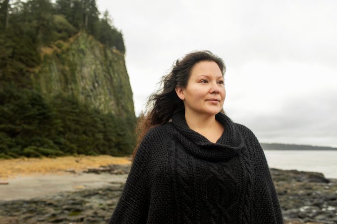 Indigenous Woman/Mother Hiking/ Exploring in Haida Gwaii