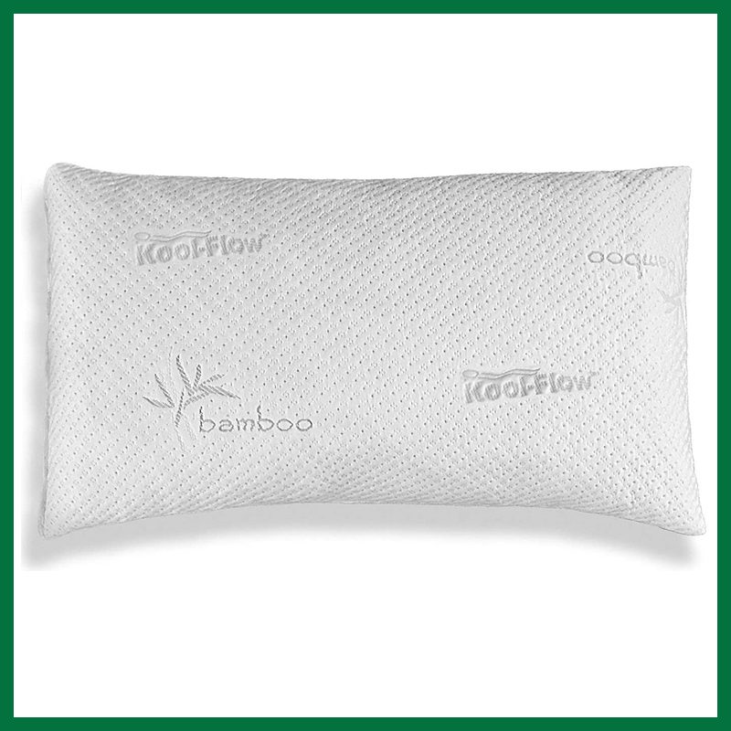 Xtreme Comforts Hypoallergenic Shredded Memory Foam Pillow with Kool Flow  Bamboo Cover - Machine Washable 