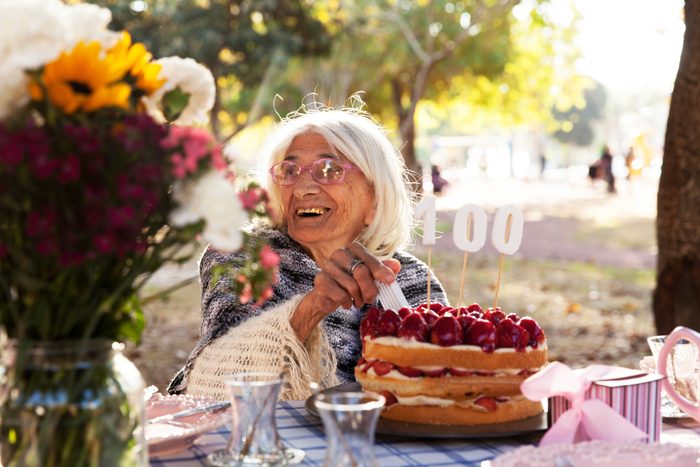 senior woman on her 100th birthday