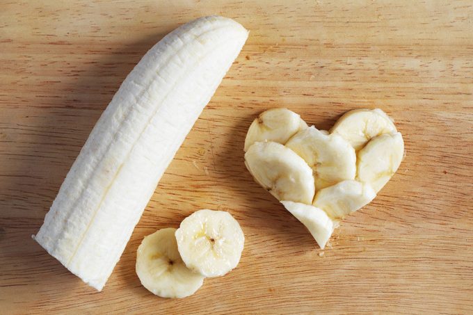 banaan in de vorm van een hart