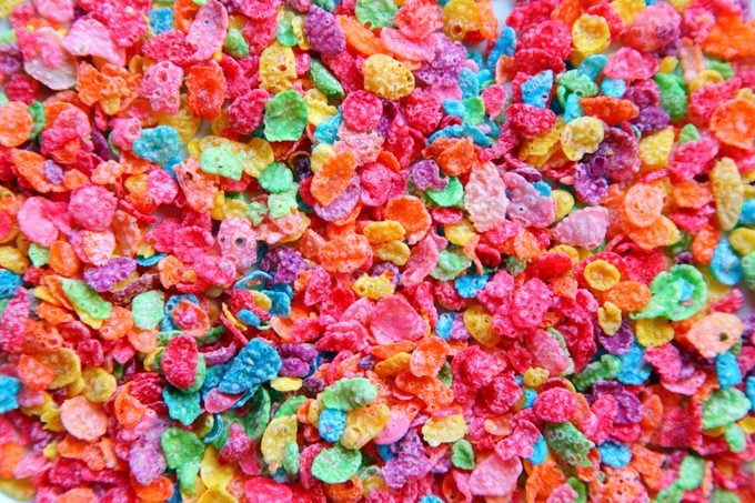 Rainbow fruity flakes cereal