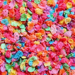 Rainbow fruity flakes cereal