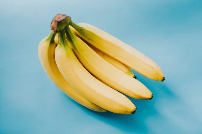 bunch of Bananas on a blue background