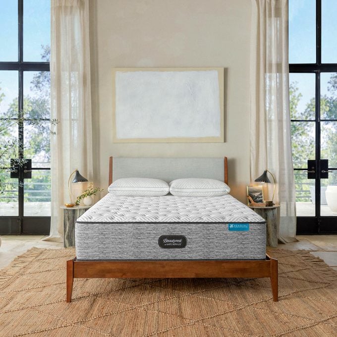 Nate Berkus Beautyrest mattress in a bedroom