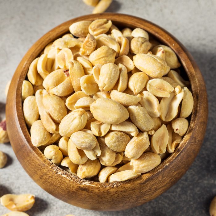 Healthy Roasted Salted Shelled Peanuts in a Bowl