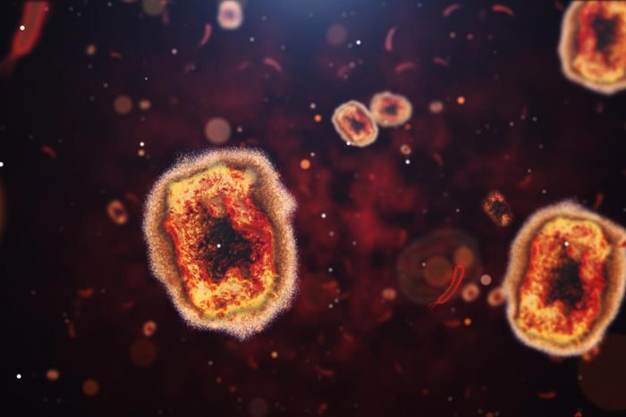 illustration close up of Monkeypox virus