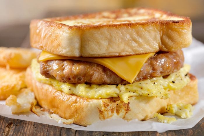 breakfast sandwich with sausage