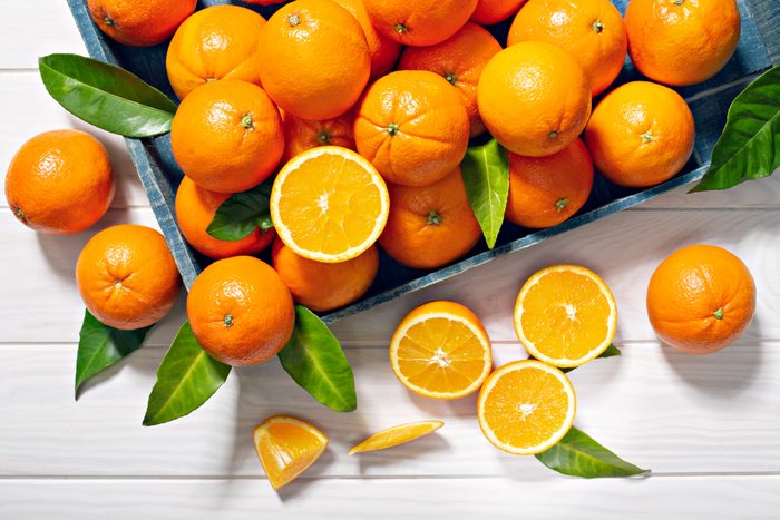 Directly Above Shot Of Orange Fruits On Table