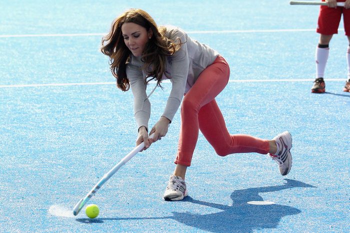 The Duchess of Cambridge Visits The Olympic Park and plays field hockey
