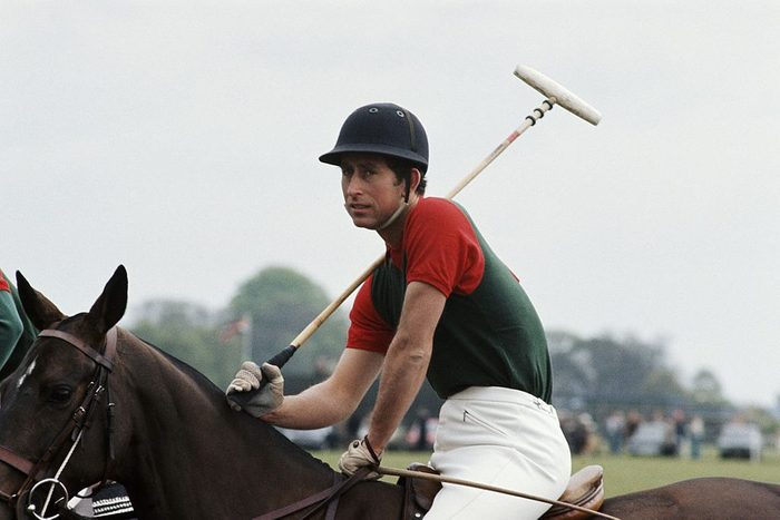young king Charles on a horse At Polo