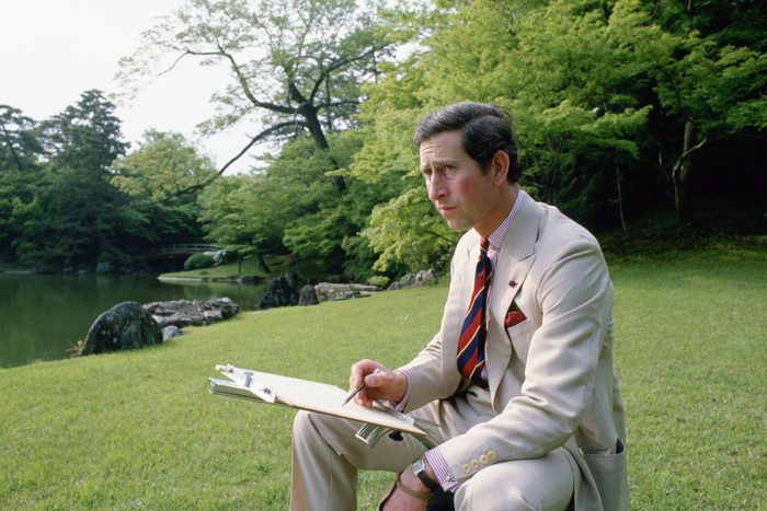 A young King Charles Sketching outside