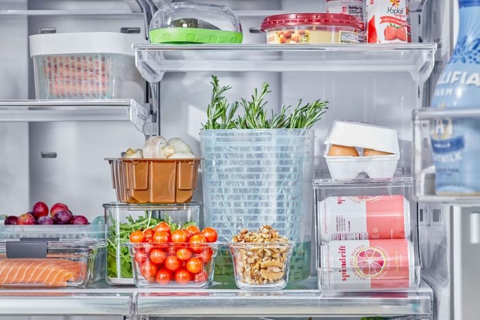 healthy food inside a dietitian's refrigerator