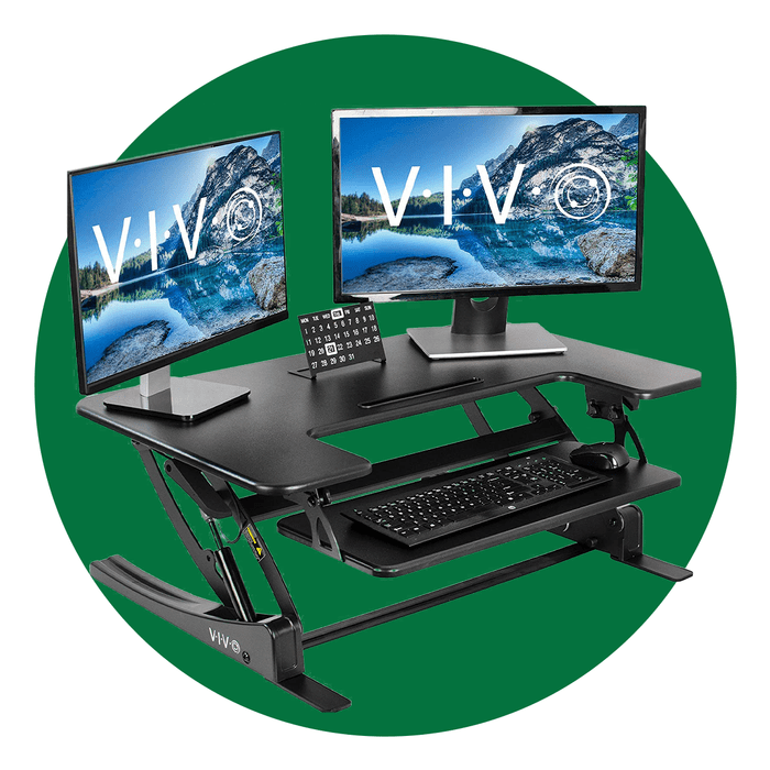 Vivo Black Height Adjustable Stand Up Desk Ecomm Via Amazon.com