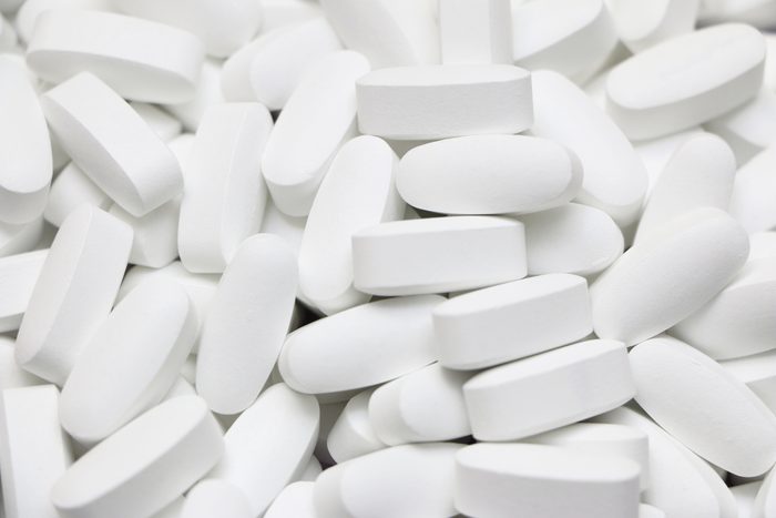 full frame of white probiotic pills