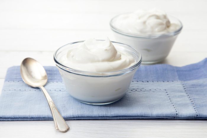 Plain Greek Yogurt in a Bowl for Breakfast