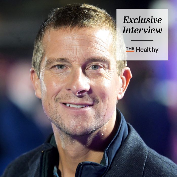Bear Grylls. with The Healthy Exclusive Interview Logo