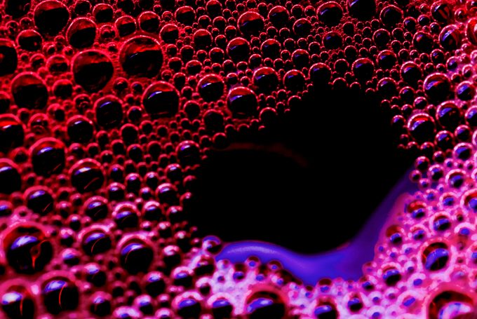 colorful bubbles of Wine Close Up