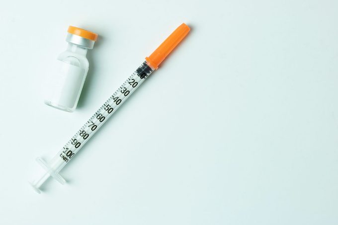 Insulin Inject Needle Isolated On White Background
