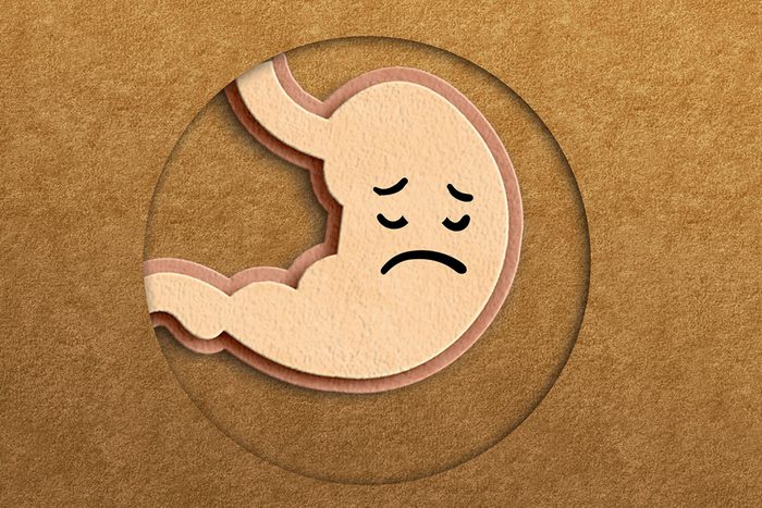 Conceptual Image Of Stomach Made Of Felt With Sad Face