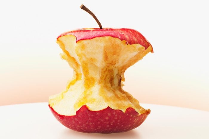apple core on a table to represent How Teachers say they recharge