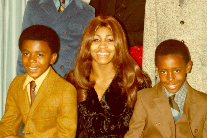 Tina Turner With Step Son Michael Turner And Son Ronnie Turner circa 1972