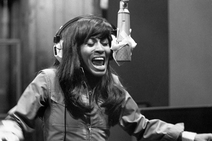 Tina Turner sings during a Recording Session circa 1969