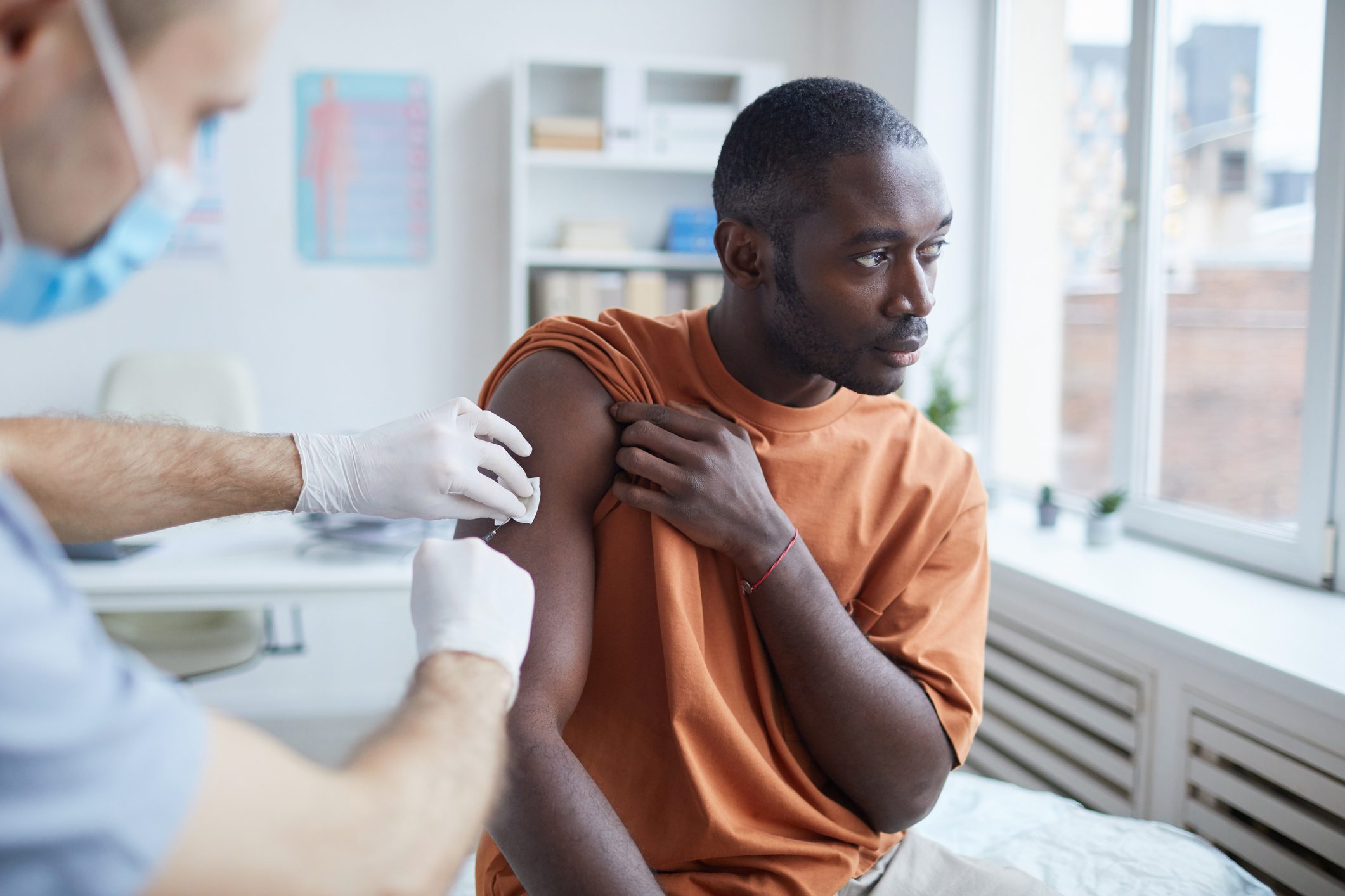 African-American Man Vaccinating against Covid