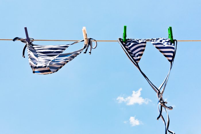 bikini suit drying in wind