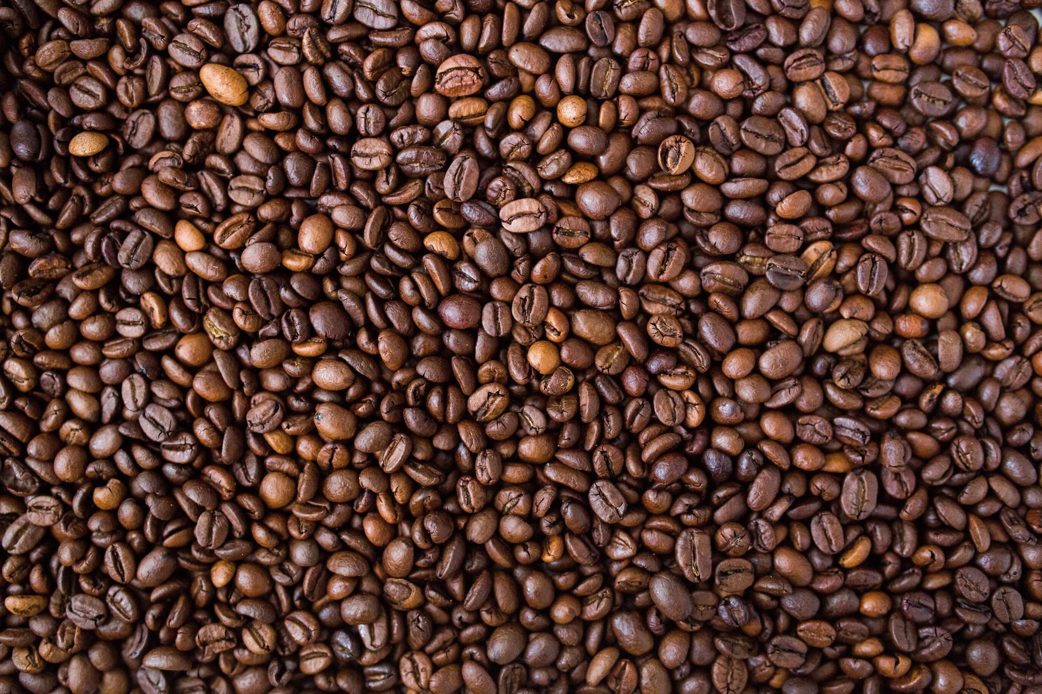 Full frame shot of roasted coffee beans,Yogyakarta,Indonesia