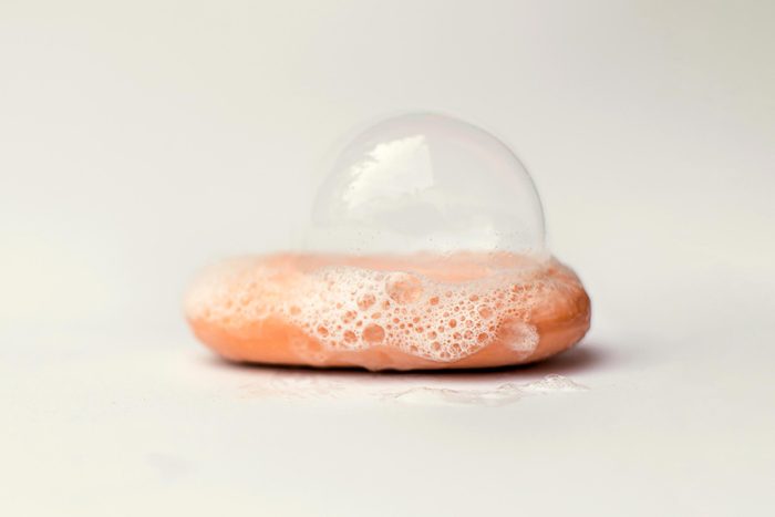 Bubbles on a bar of soap