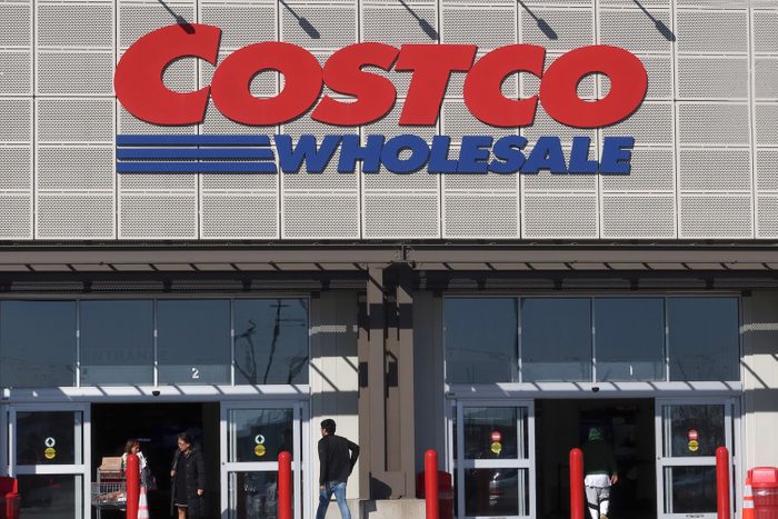 People enter and exit a Costco Wholesale Big Box Store on a sunday day in March of 2023 in Bayonne, New Jersey