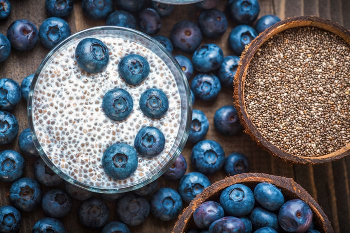 Oats with blueberries and seeds
