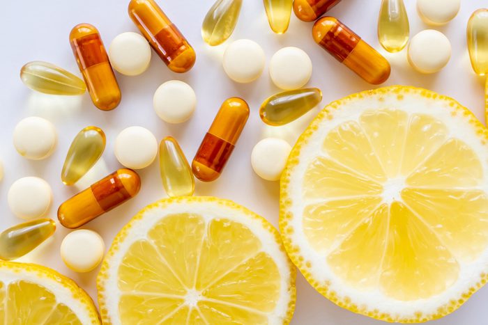 Vitamin supplements and fresh lemon