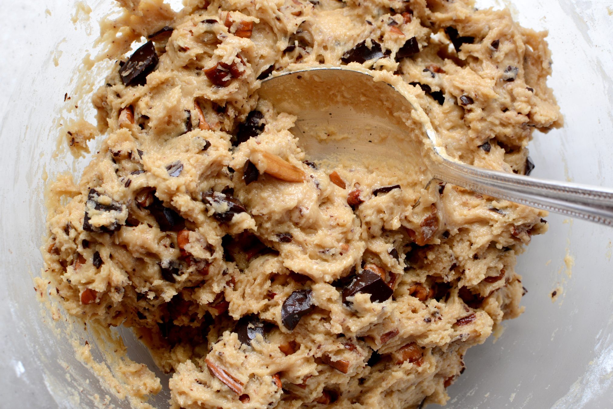 Raw cookie dough mixed
