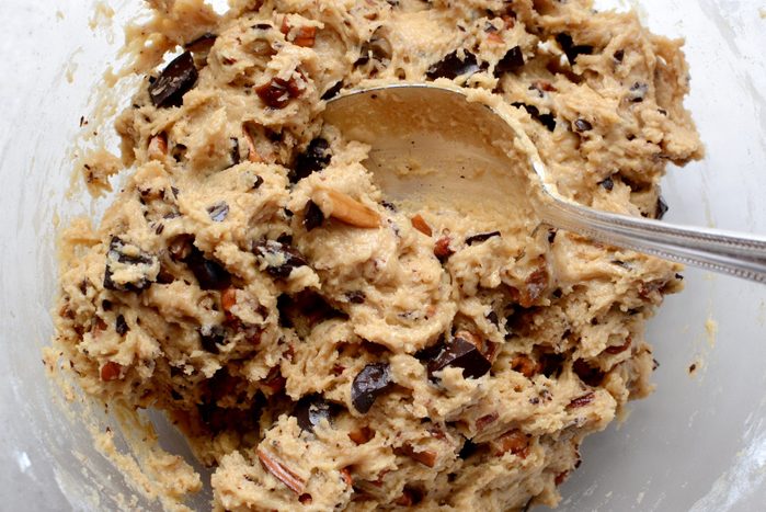 Raw cookie dough mixed