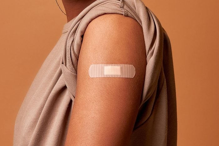 bandaid on arm after HPV vaccine