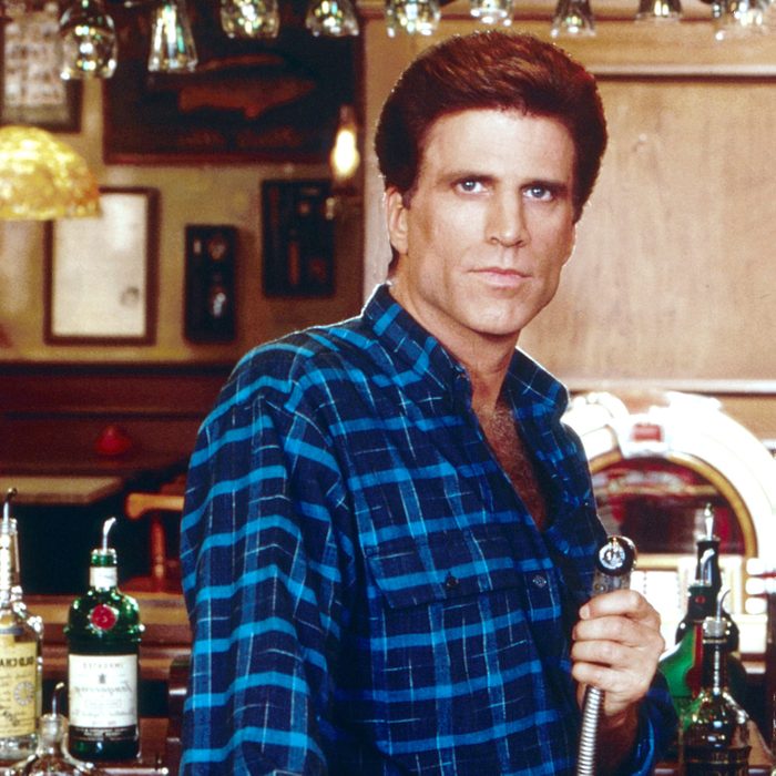 Ted Danson on the set of Cheers